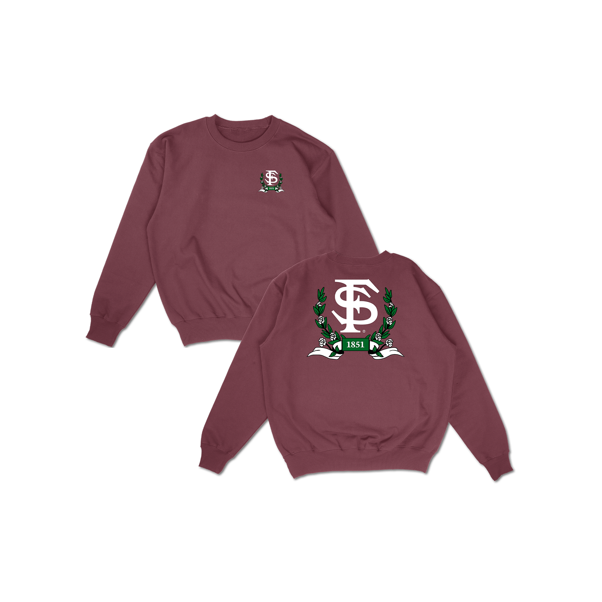 FSU Laurel Pullover Crewneck - Maroon