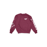 Virginia Tech Cuffed and Logo'd Crewneck - Maroon