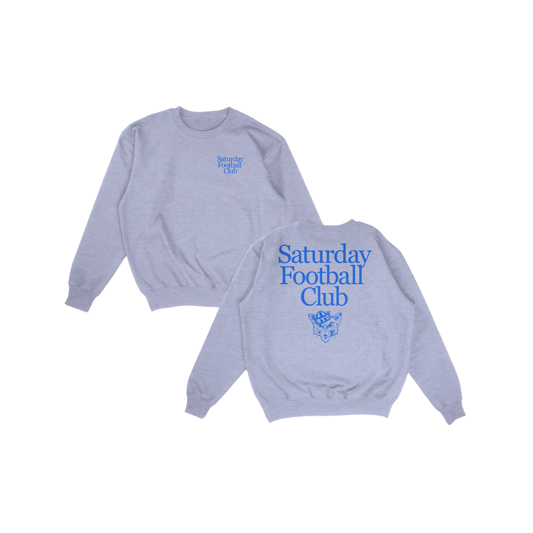 BYU Saturday Football Club Crewneck - Heather Gray