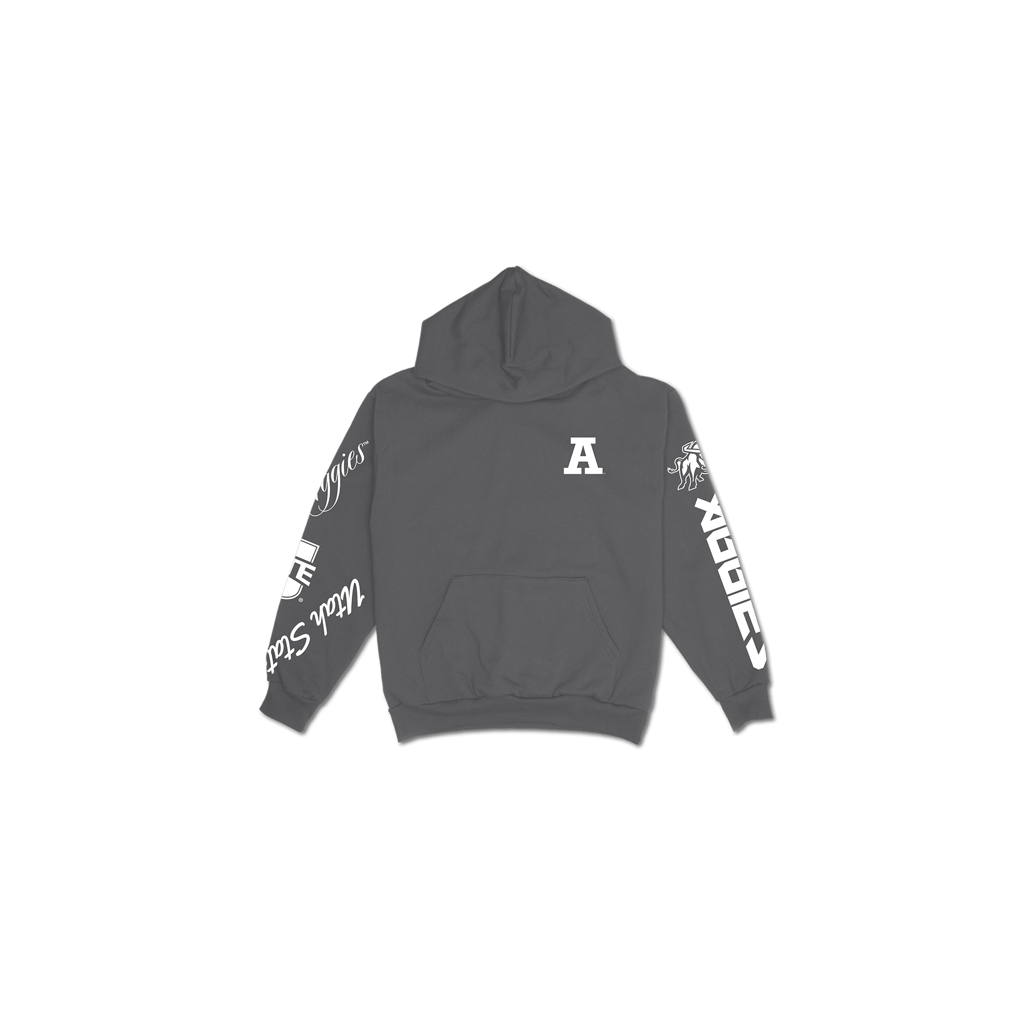 Utah State Cuffed and Logo'd Hoodie - Gray
