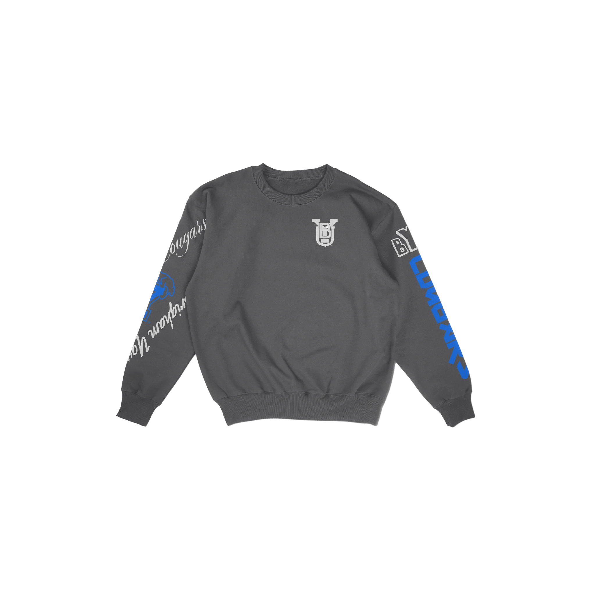 BYU Cuffed and Logo'd Crewneck - Gray