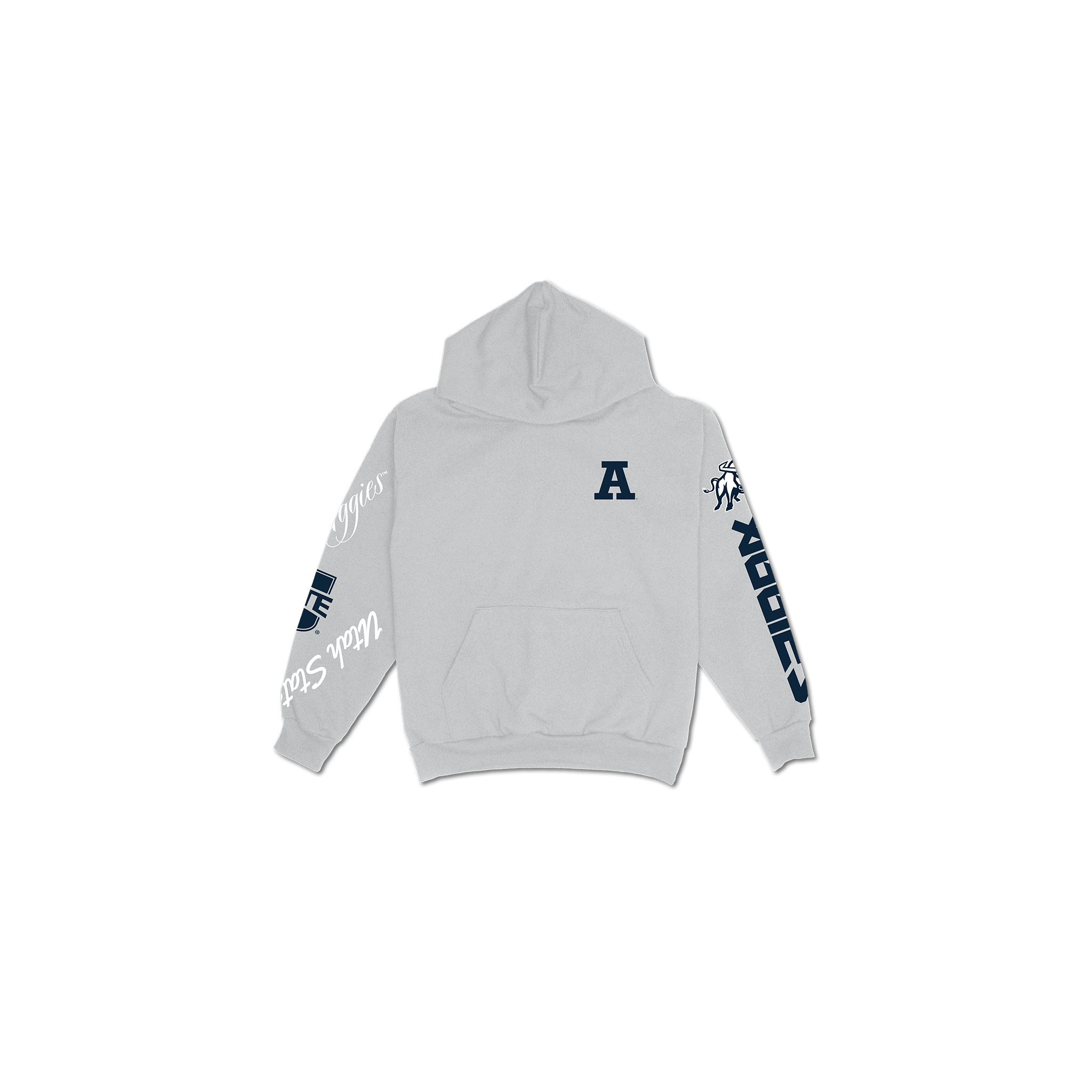 Utah State Cuffed and Logo'd Hoodie - White