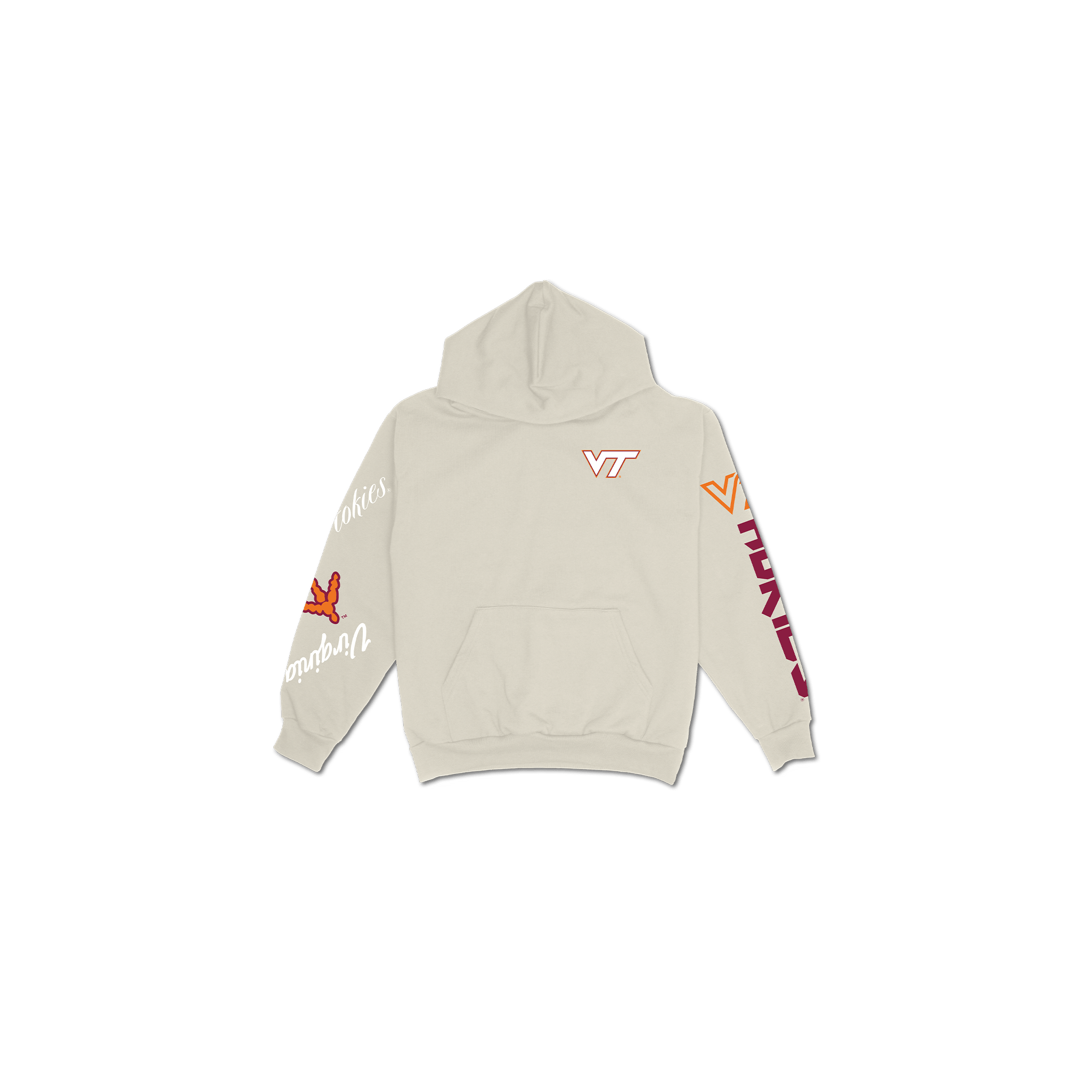 Virginia Tech Cuffed and Logo'd Hoodie - Ivory
