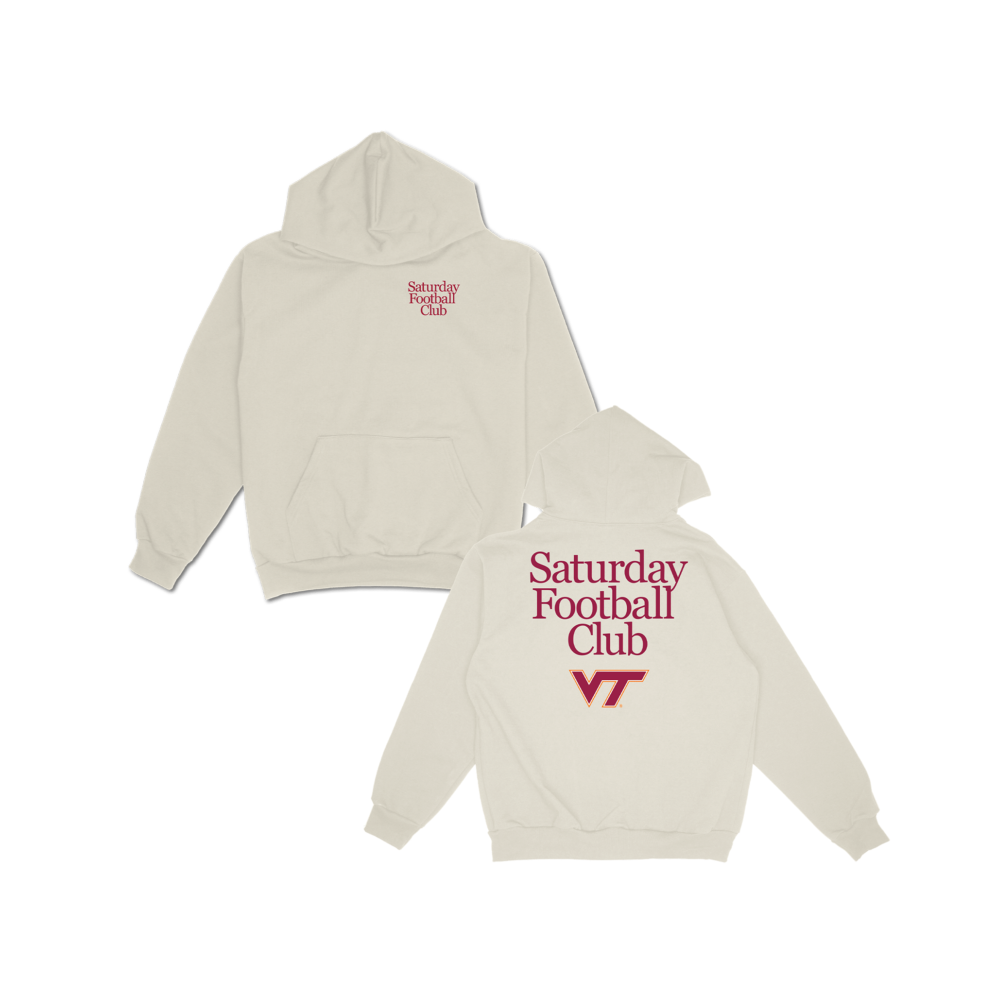 Virginia Tech Saturday Football Club Hoodie - Ivory