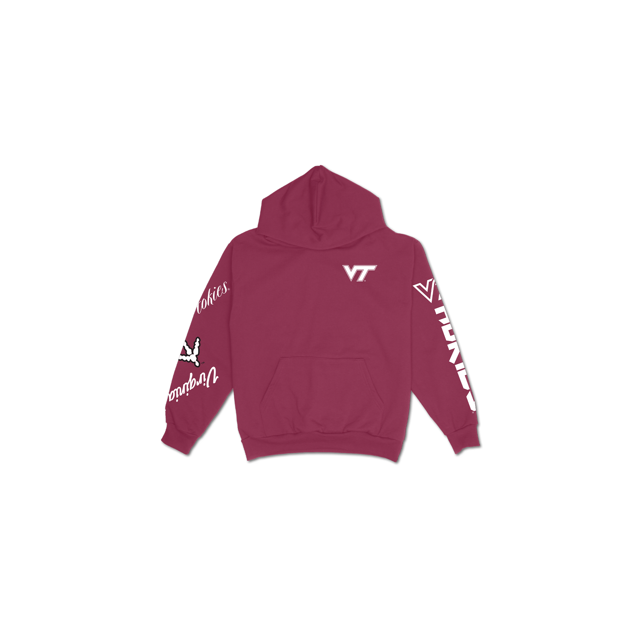 Virginia Tech Cuffed and Logo'd Hoodie - Maroon