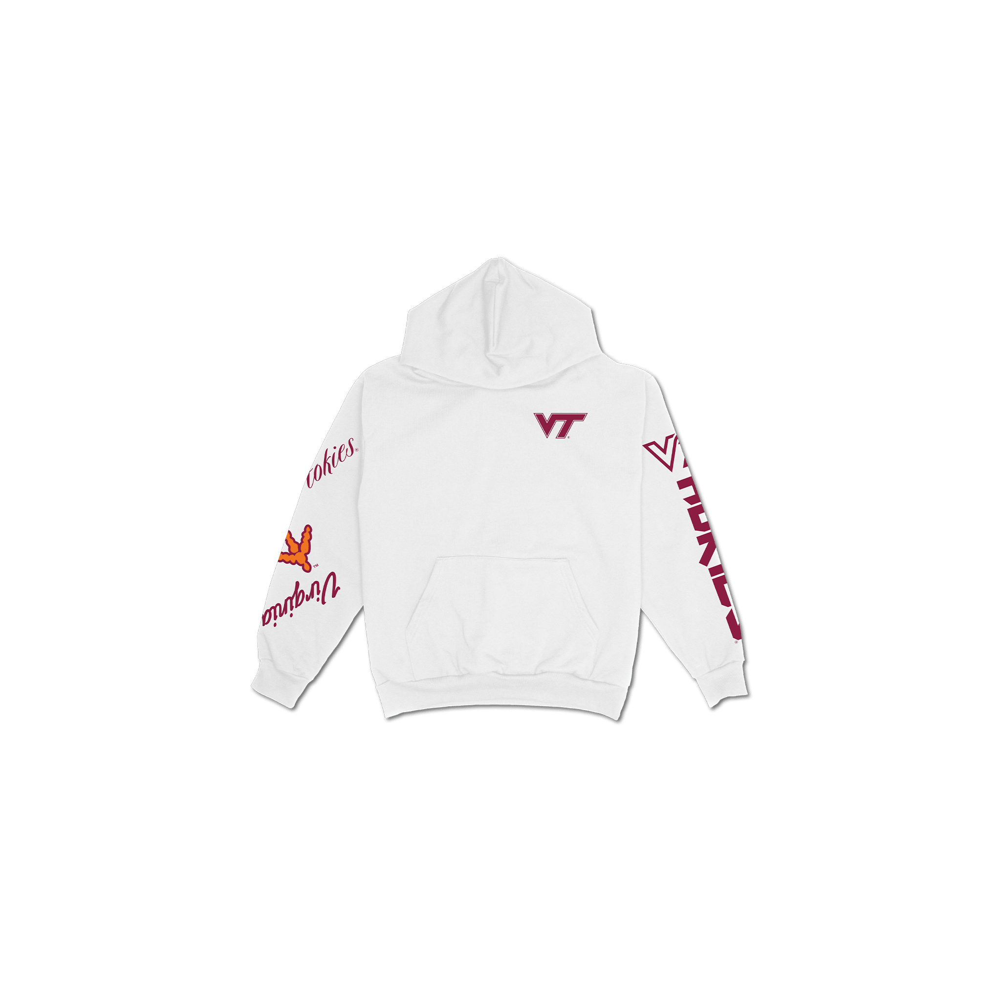 Virginia Tech Cuffed and Logo'd Hoodie - White