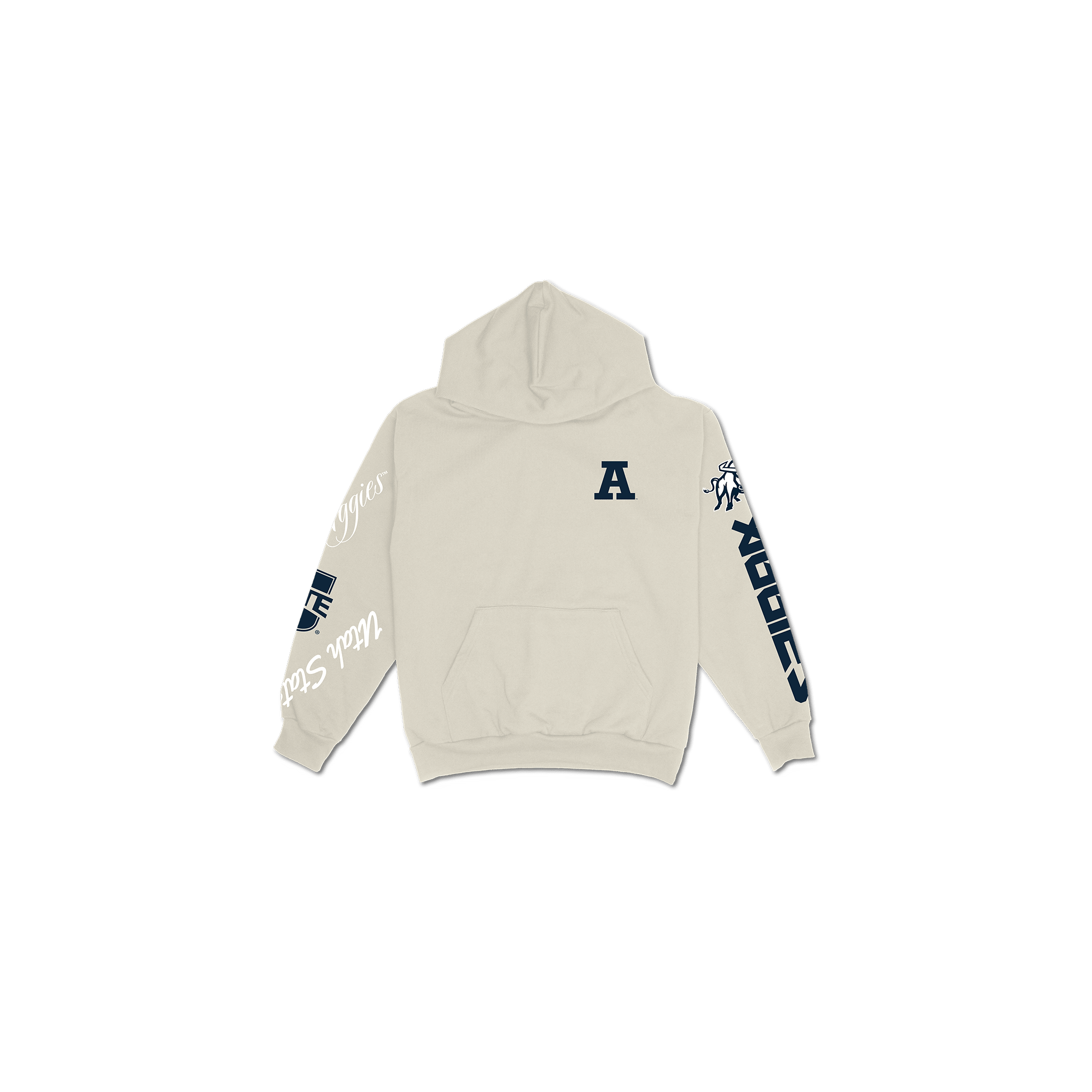 Utah State Cuffed and Logo'd Hoodie - Ivory