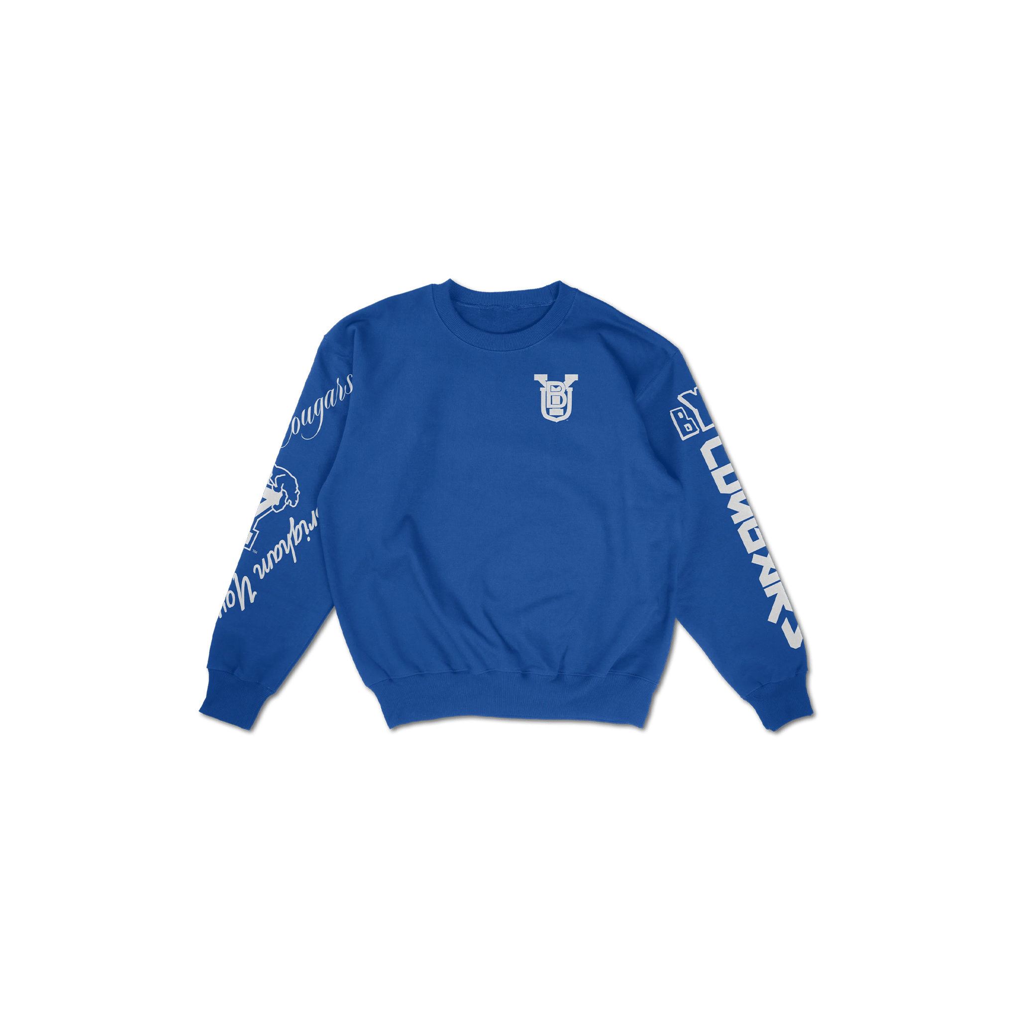 BYU Cuffed and Logo'd Crewneck - Royal Blue