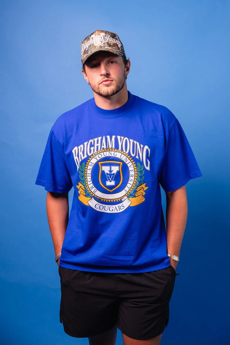 BYU Vintage Block Cougar Tee - Men