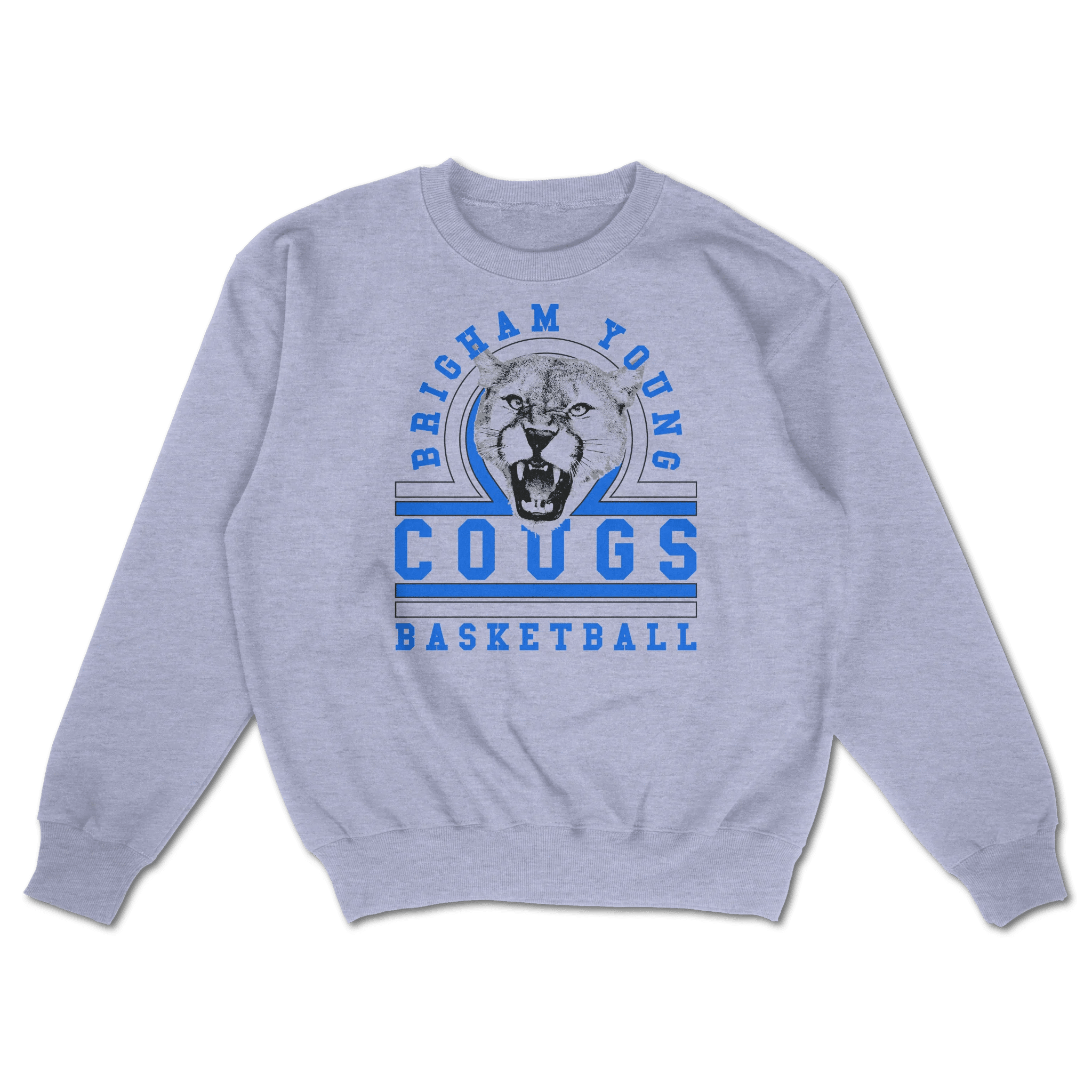 Cougs Basketball Vintage Inspired Crewneck - Heather Gray