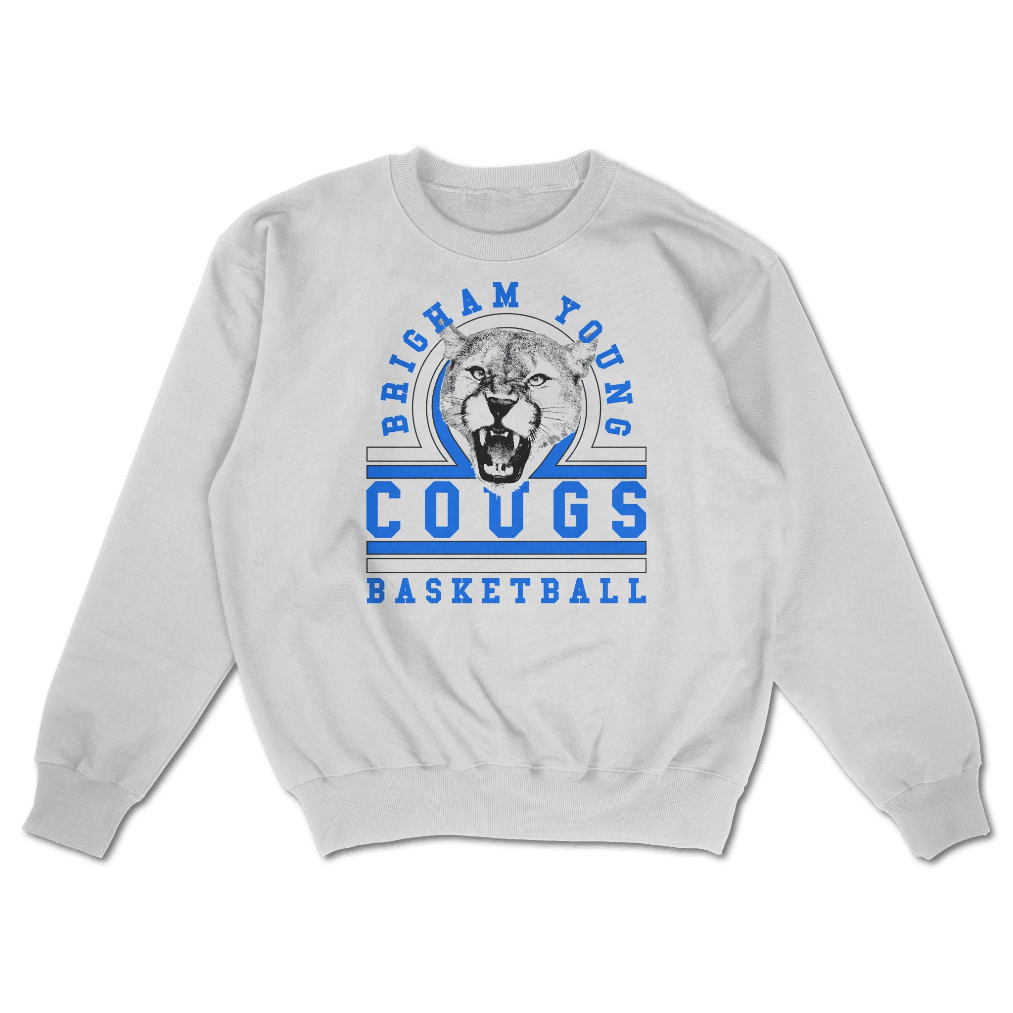 Cougs Basketball Vintage Inspired Crewneck - White