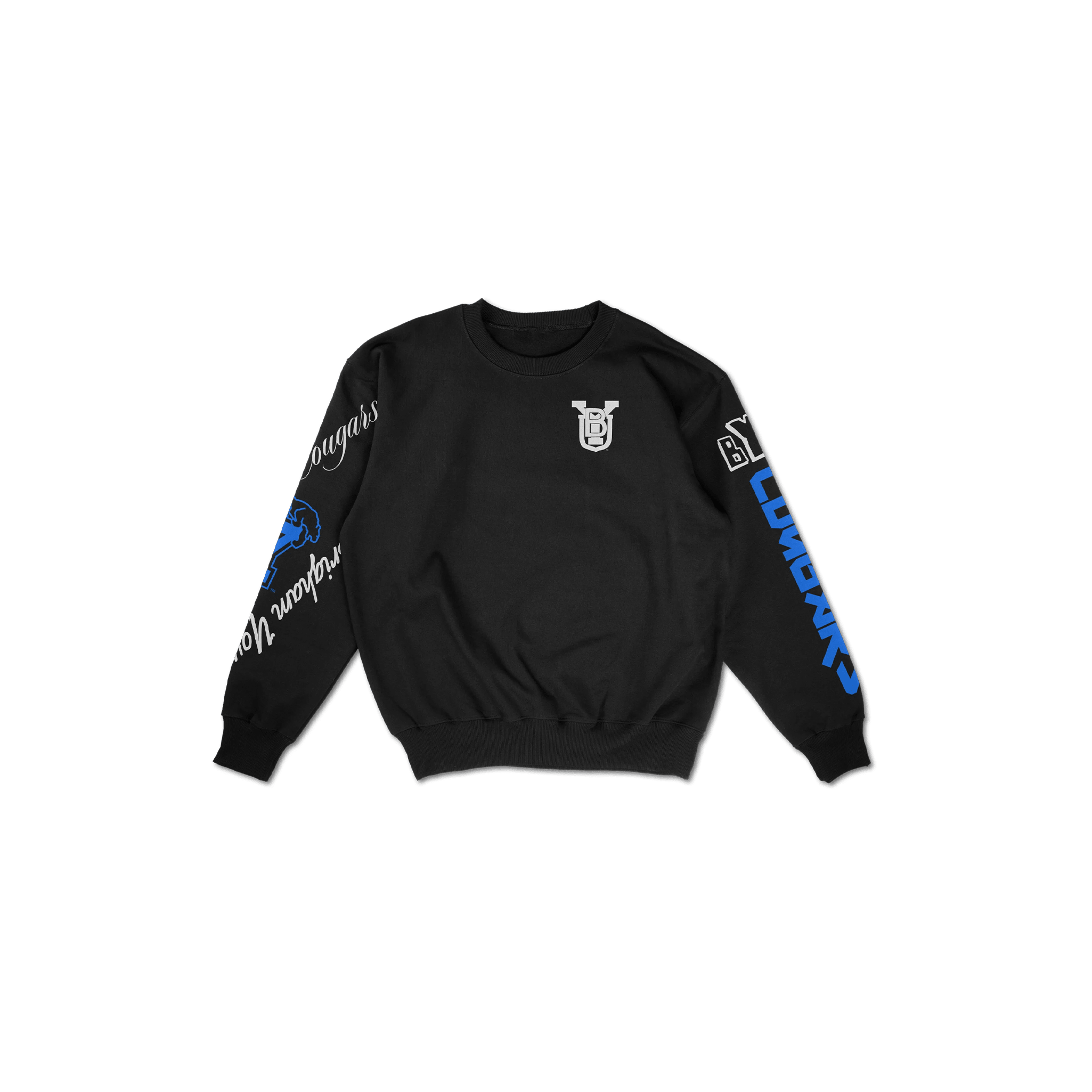BYU Cuffed and Logo'd Crewneck - Black