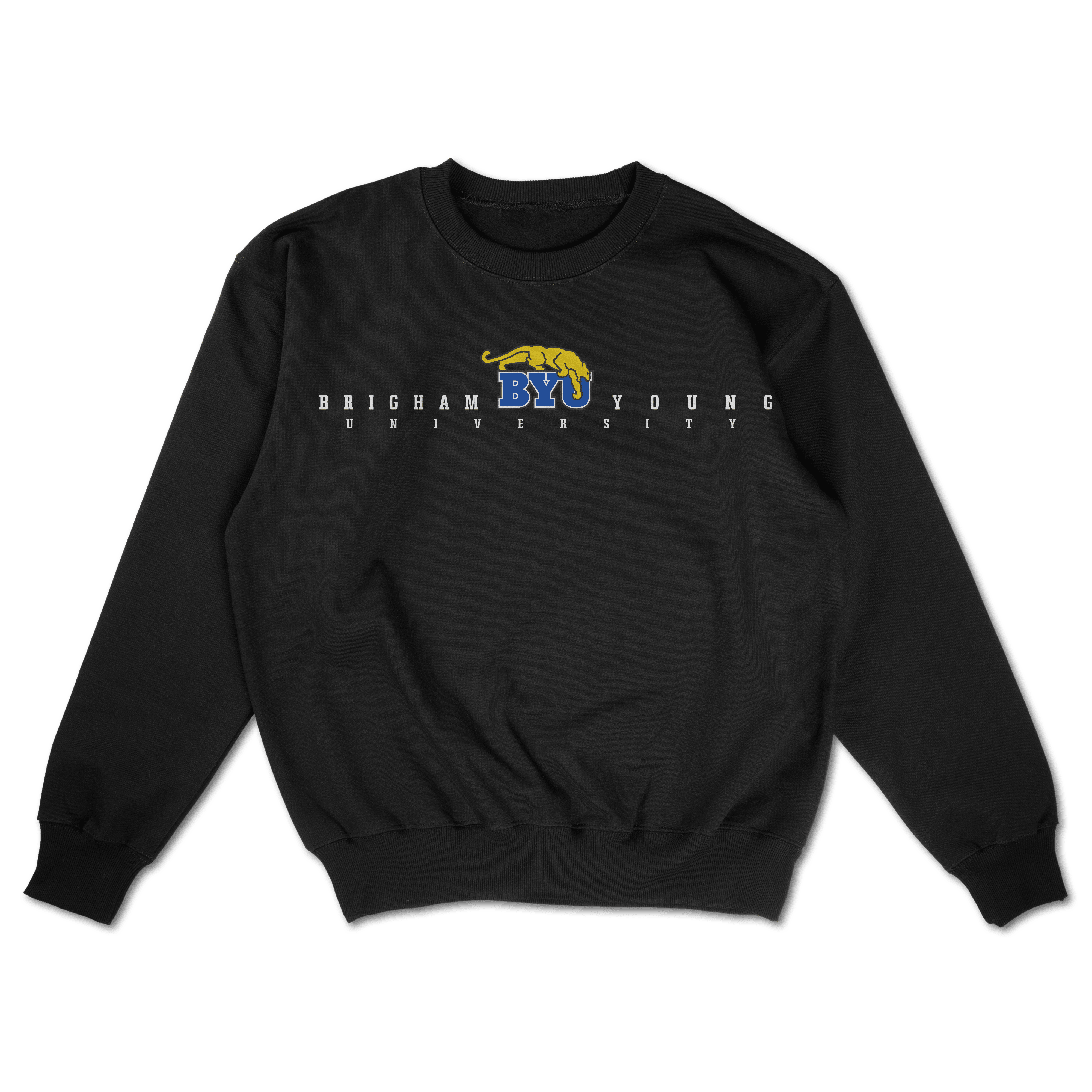 BYU Spellout Graphic Crewneck - Black