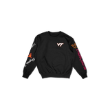 Virginia Tech Cuffed and Logo'd Crewneck - Black