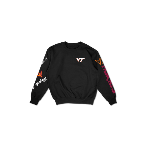 Virginia Tech Cuffed and Logo'd Crewneck