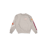 Virginia Tech Cuffed and Logo'd Crewneck - Ivory