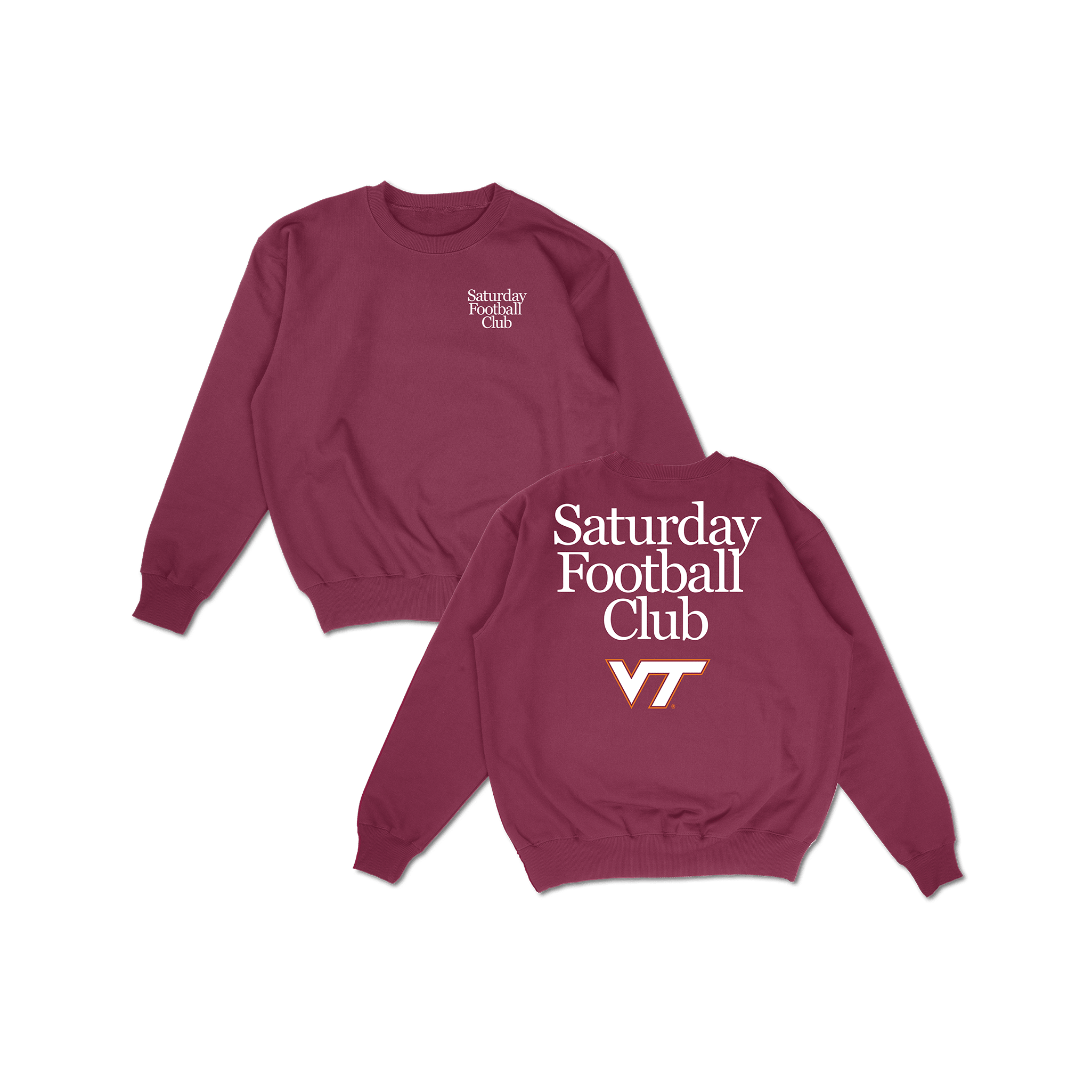 VT Saturday Football Club Crewneck - maroon