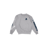 Utah State Cuffed and Logo'd Crewneck - Heather Gray