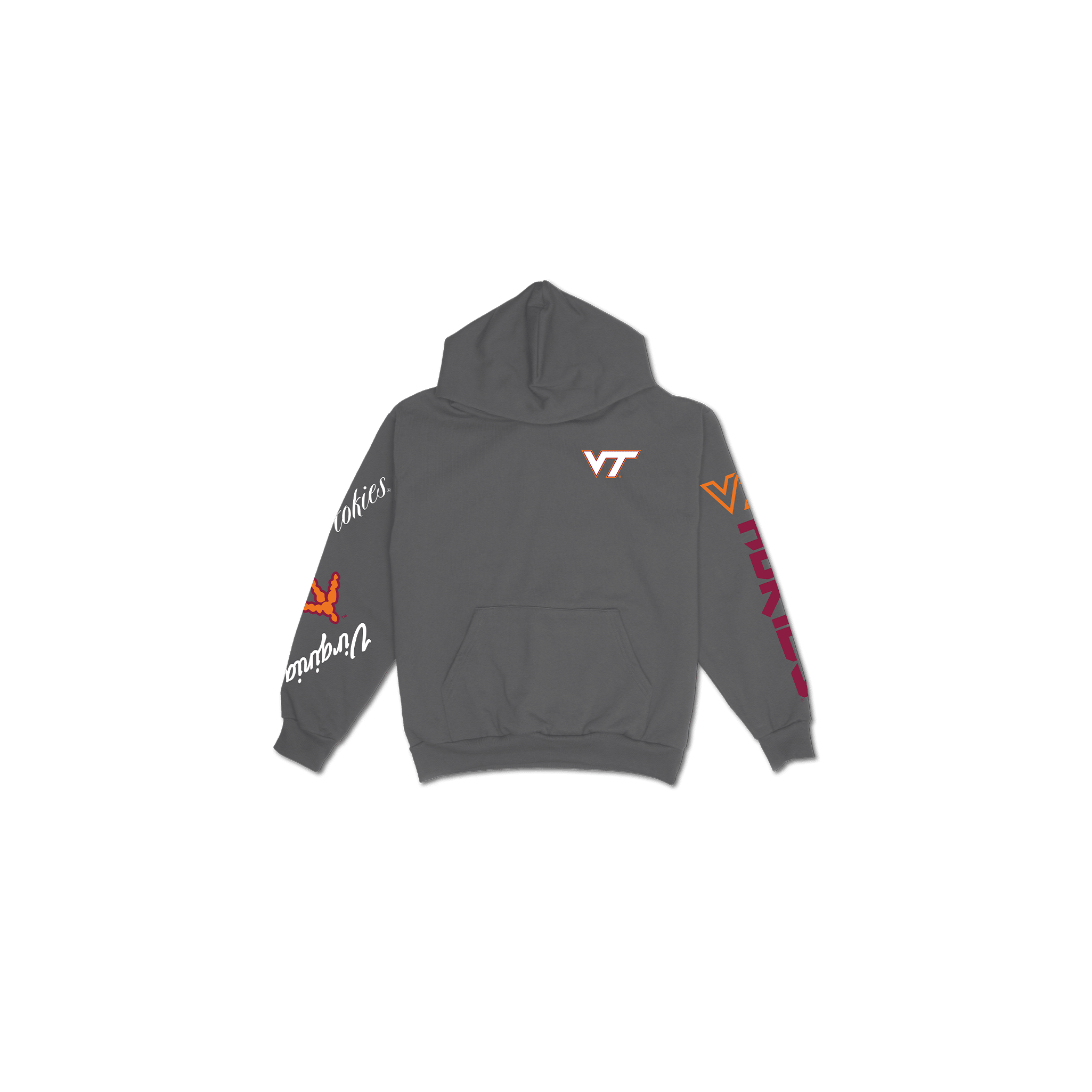 Virginia Tech Cuffed and Logo'd Hoodie - Gray