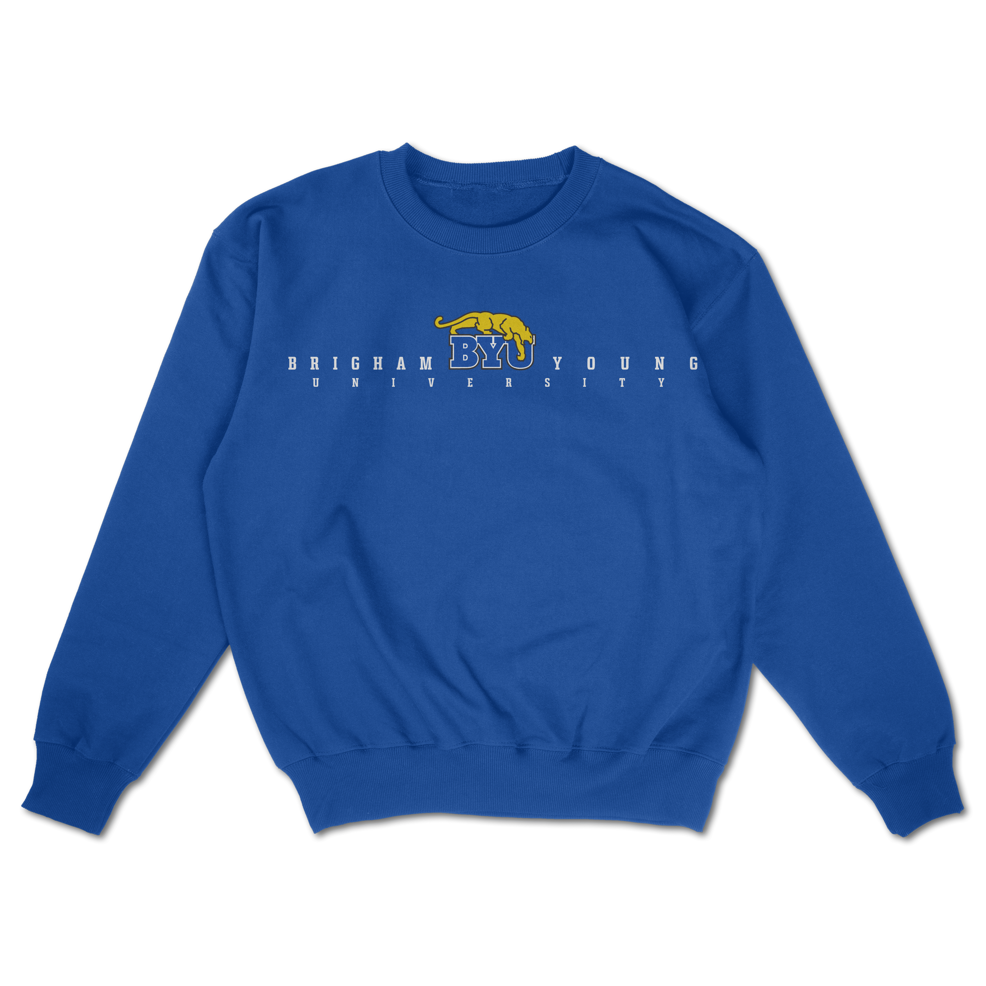 BYU Spellout Graphic Crewneck - Royal Blue