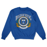 BYU Royal Blue Vintage Block Cougar Crewneck - Royal Blue