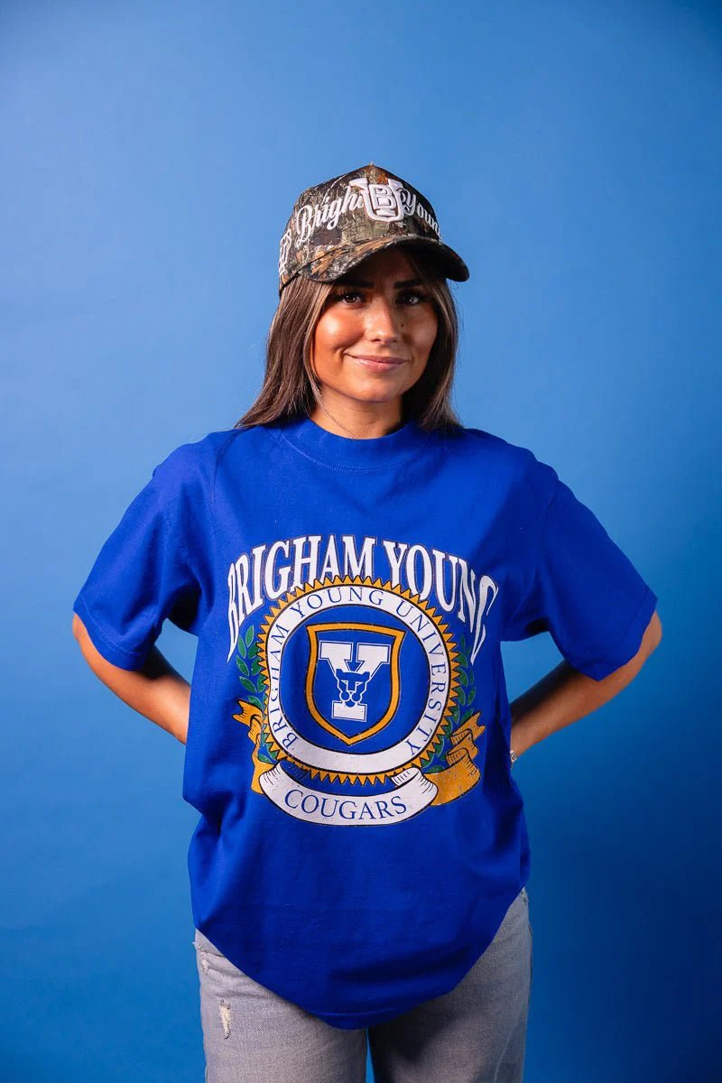 BYU Vintage Block Cougar Tee - Women