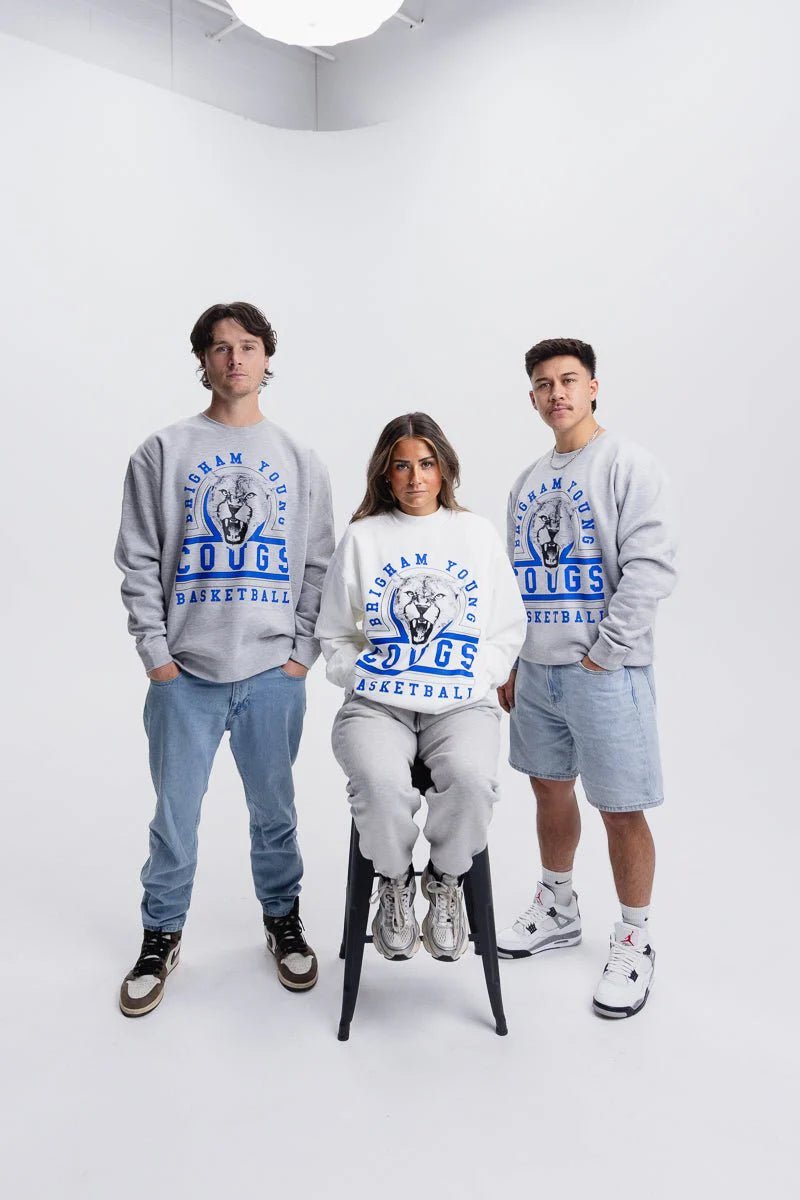 Cougs Basketball Vintage Inspired Crewneck - FanStreet